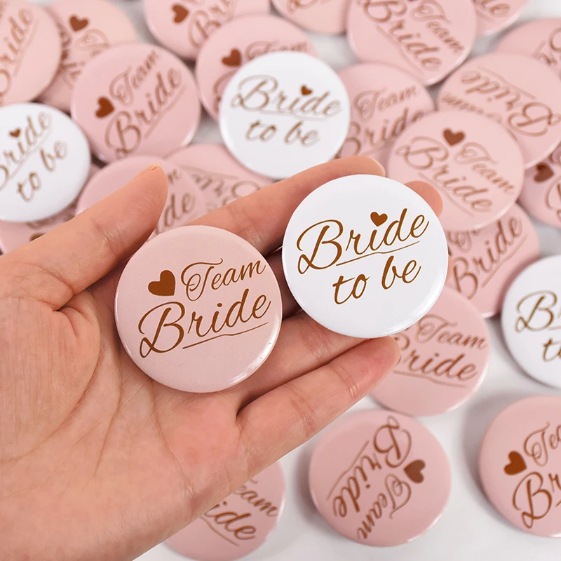 12/1pcs Bride to be Team Bride Badge for Wedding Bridal Shower Decoration Bridesmaids Gift Bachelorette Party Hen Night Supplies