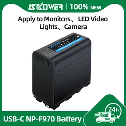 SKOWER 7800mAh Type C Charge NP-F970 Battery Replacement Sony NP-F960 F950 F570 F550 With USB Output