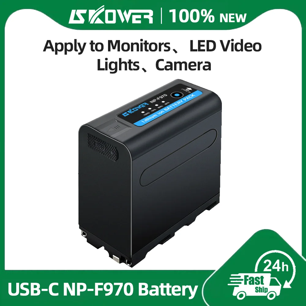 SKOWER 7800mAh Type C Charge NP-F970 Battery Replacement Sony NP-F960 F950 F570 F550 With USB Output SKOWER 7800mAh Type C Charge NP-F970 Battery Replacement Sony NP-F960 F950 F570 F550 With USB Output