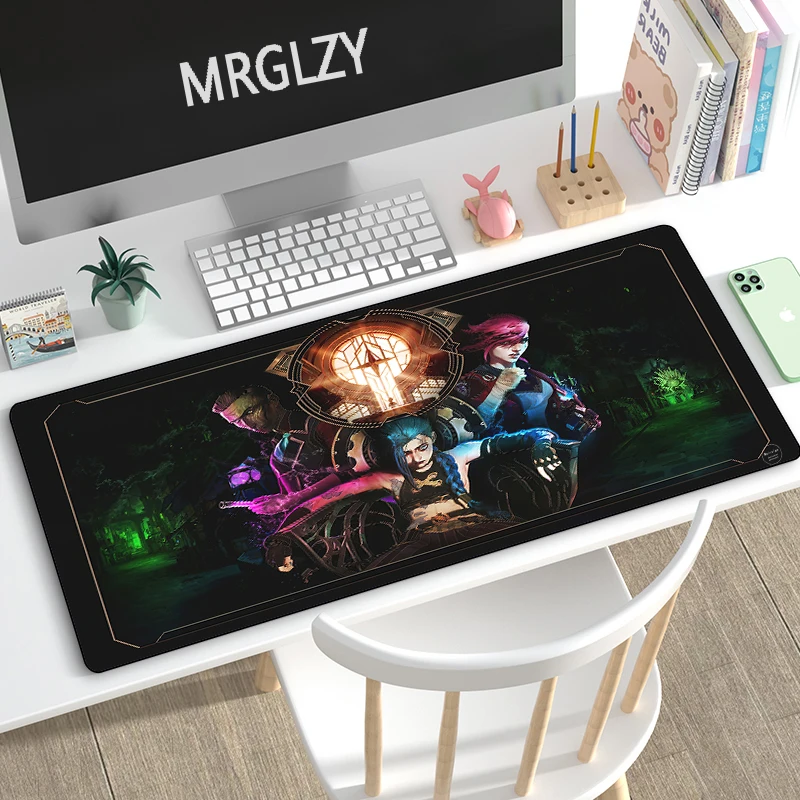 

Drop shipping Arcane JINX MousePad Large Desk Mat Gaming Mouse Pad League of Legends VI Rubber Keyboard Mousepad 40*90cm for LOL