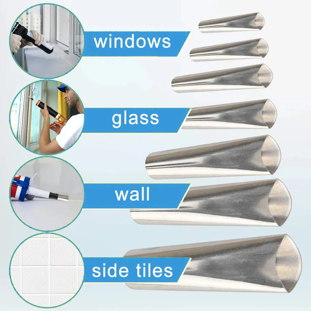 

16pcs 18pcs Caulking Nozzle Applicator Finishing Caulk Finisher Sealant Grout Glass Glue Stainless Steel Glue Nozzle Hand Tools