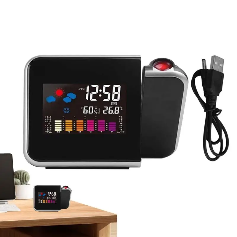 LED Projection Alarm Clock with Adjustable Backlight