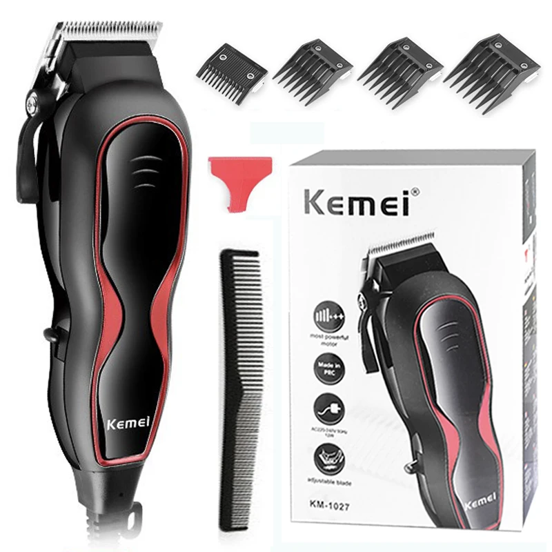 

Kemei Professional Wire Hair Clipper Electric Hair Clipper Power Shaver Beard Trimmer With 4 Limit Combs KM-1027