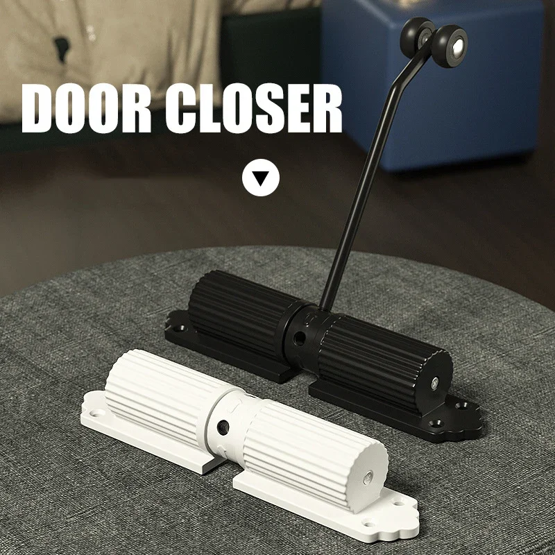 Door Closer White Home Cushion Automatic Spring With Roller Automatic Closing Tool door closer