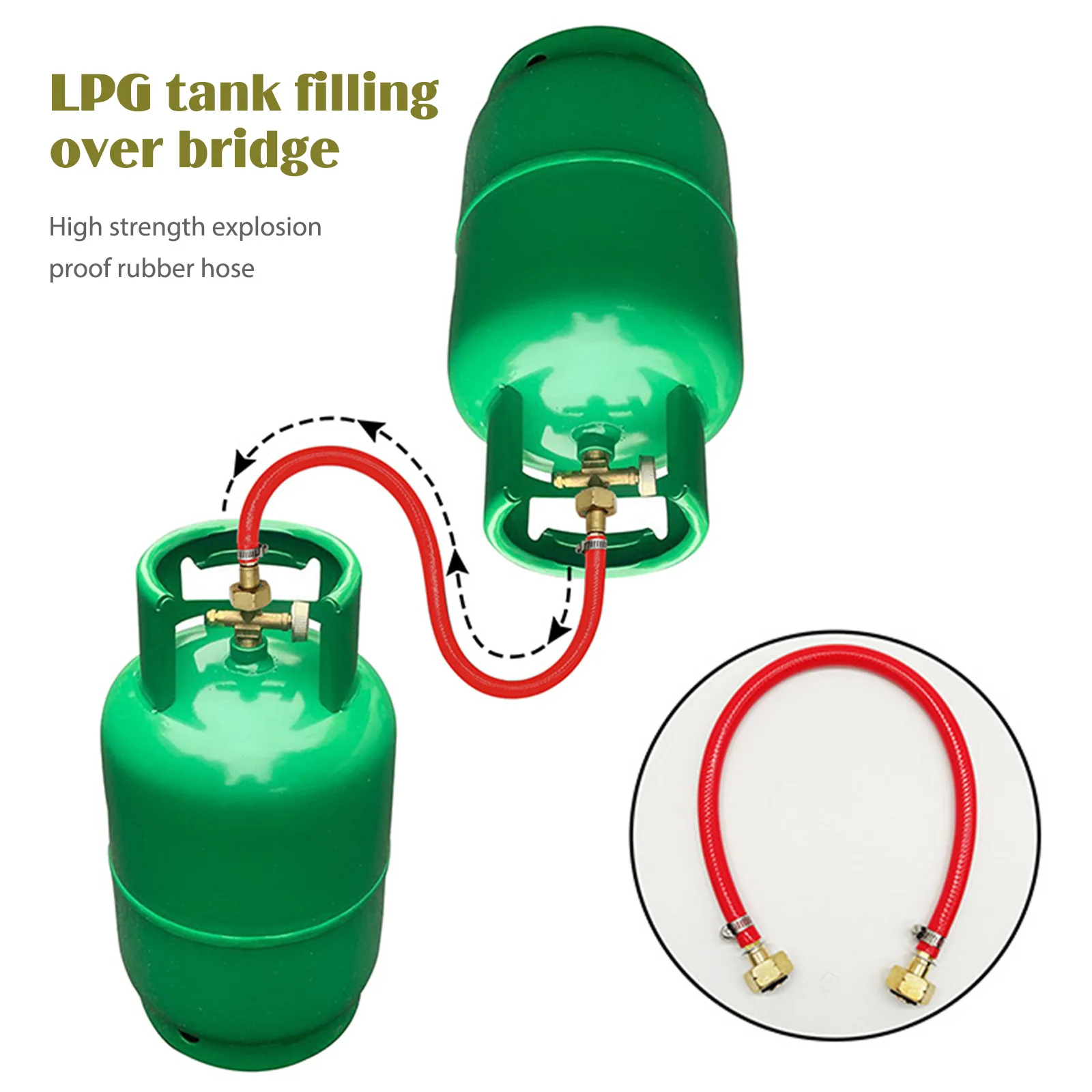 LPG Tank Mutual Inflation Connector Eastern European LPG Refilling Bridge Joint Rubber Hose  Outdoor Stove Accessories