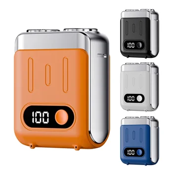 Lama magnetica galleggiante doppia per uomo Rasoio elettrico da viaggio ad alta velocità Coltello da barba portatile Rasoio elettrico rotante ricaricabile 1