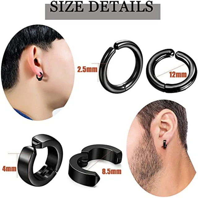 6/8mm Stainless Steel Magnetic Stud Earrings for Women Men Non-Piercing Clip  On | eBay