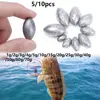 5/10Pcs High Quality Line Sinkers Weights Olive Shaped Sinker Fishing Lead Fall Hook Connector 4