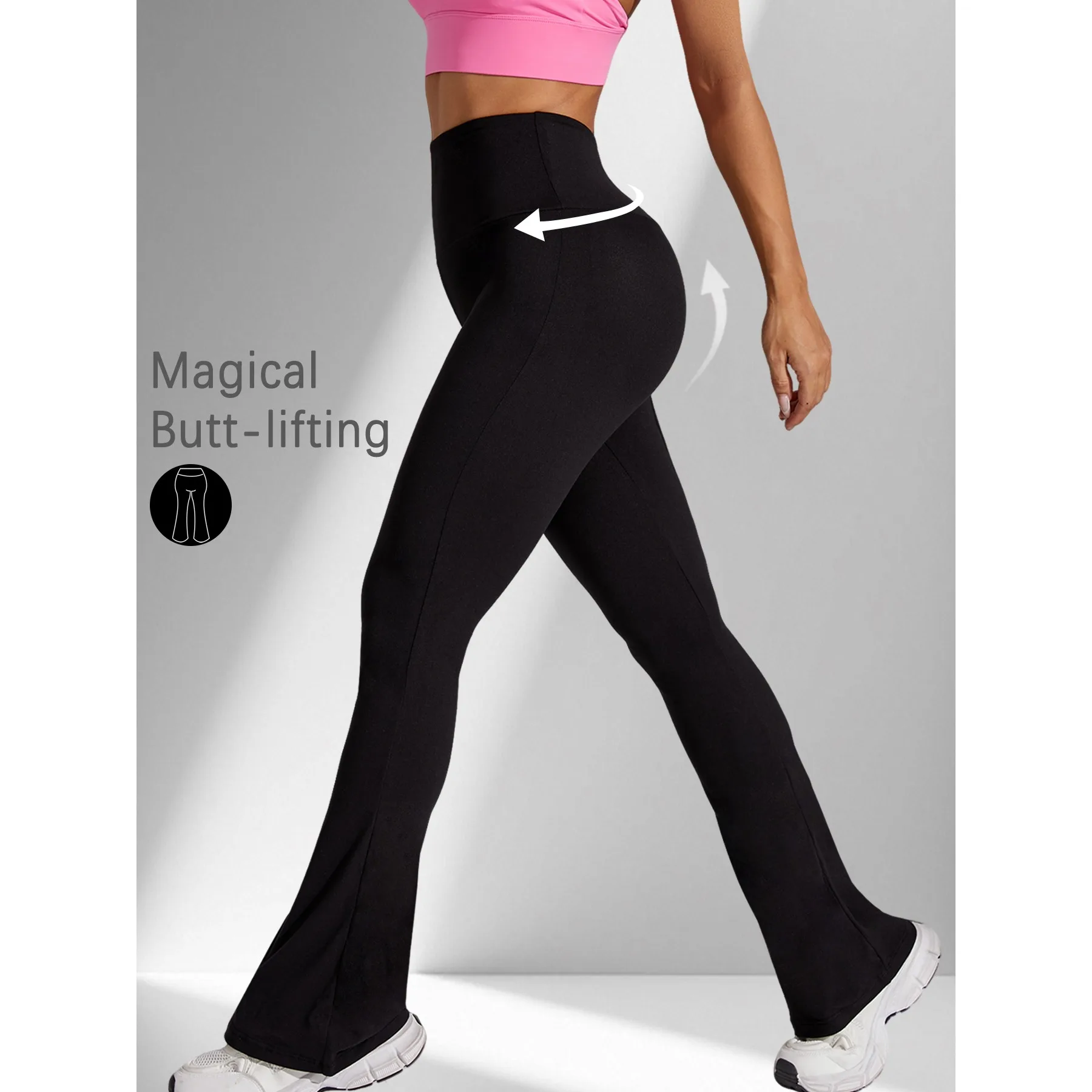 Womens Super Soft High Waisted Flare Leggings Image 2