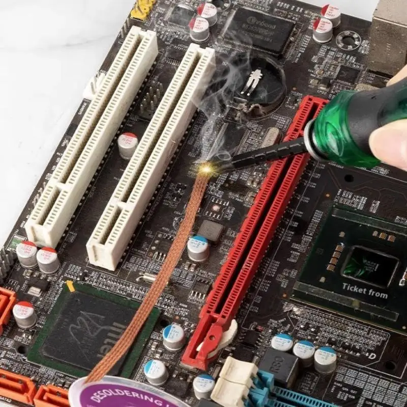 Soldering Wick Tin Lead Cord, 1-4mm 1.5/3Meter Solder Remover Wire Mesh Braid Desoldering Tape, 1Pcs Copper Welding Point