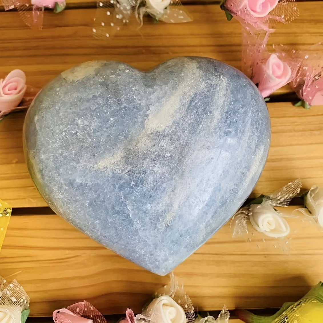 Celestite Heart Natural Crystal, Heart Gemstone per la creazione di gioielli, decorazioni per la casa, decorazioni per feste, decorazioni per il Desktop