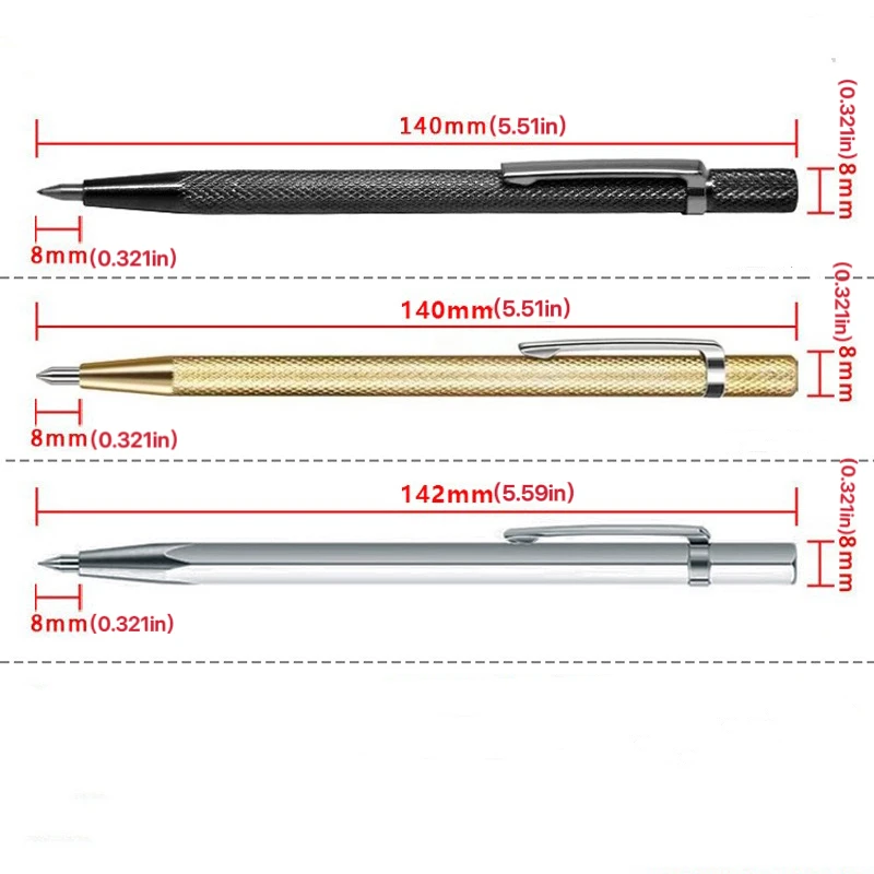 Alloy Scribe Pen Carbide Scriber Pen Metal Wood Glass Tile Cutting Marker Pencil Metalworking Woodworking Hand Tools 3