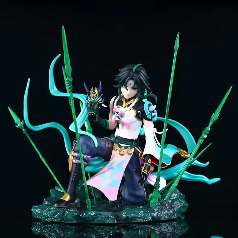 

22cm Anime Genshin Impact Figure Xiao Vigilant Yaksha Action Figures Dharma Protection PVC Collection Model Christmas Gifts Toys