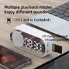 Mirror Clock Wireless Bluetooth Speaker USB LED FM Colorful Atmosphere Light Heavy Bass Portable Speaker For Bedroom Room Office