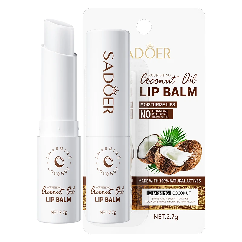 SADOER Coconut Lip Balm Moisturizing Anti Cracking Hydrating Repair Nourishing Anti Wrinkles Lipstick Lips Skin Care Products