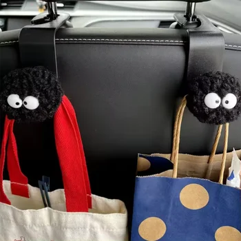 Cute Little Coal Ball Car Seat Back Hook Portable Auto Back Seat Organizer Hanger Storage Holder Auto Interior Accessories 1