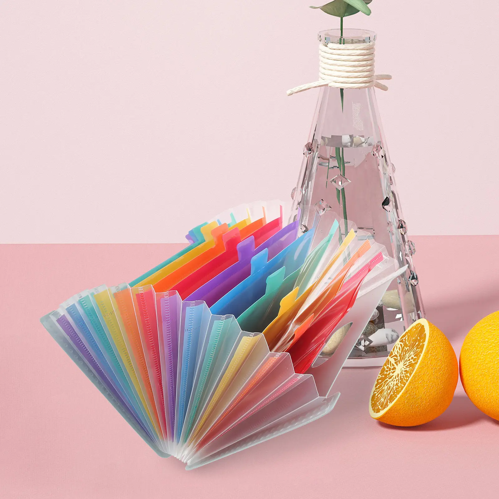 헤비 듀티 PP A5 송장 보관 폴더 확장형 아코디언 파일 정리함 경량 휴대용 ..
