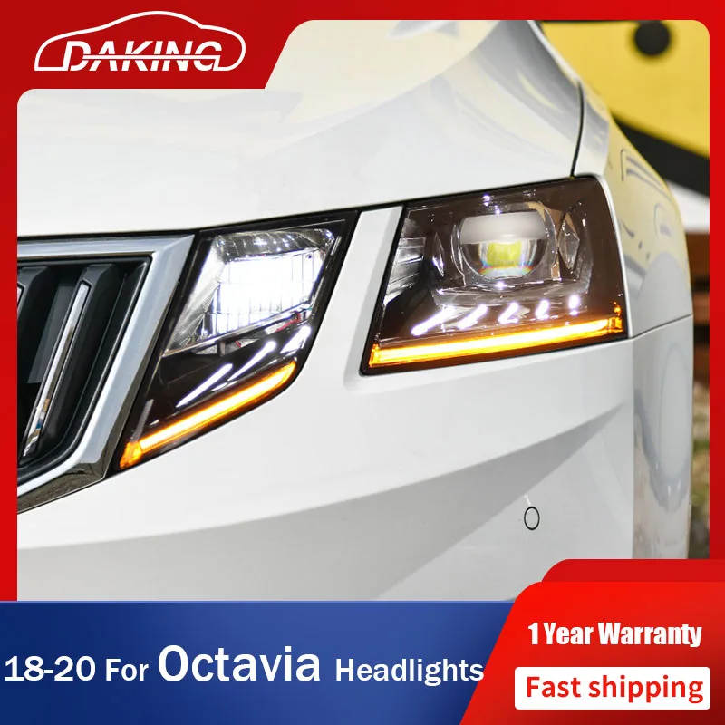 

Car Styling Headlights for Skoda Octavia 2018-2020 Animation LED DRL Turn Signal Light LED Lens Head Lamps Auto Accessories
