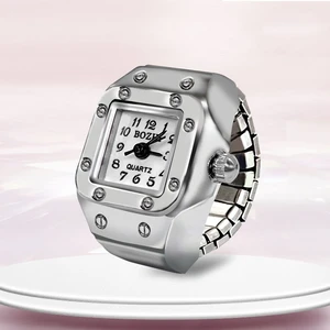 Ring Watch New Hot Selling Creative Alloy Shell Finger Square Dial Couple Men And Women