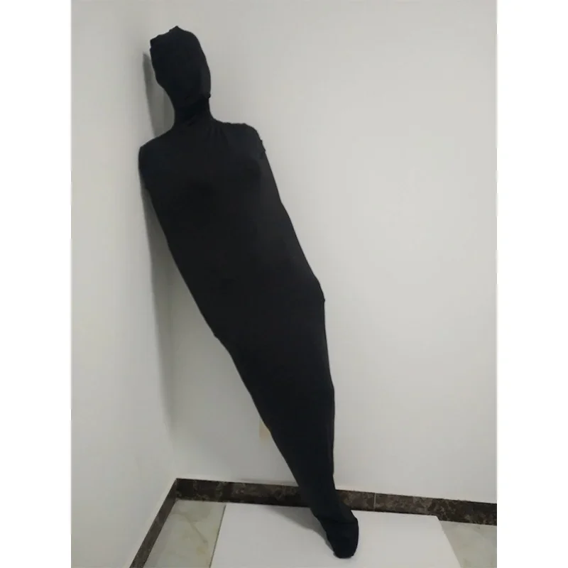 

Custom Made Black Lycra Sleeping Bag Zentai Cosplay Full Bodysuit Tight Catsuit Fetish Wear Men Mummy Bag Costume Bodystocking