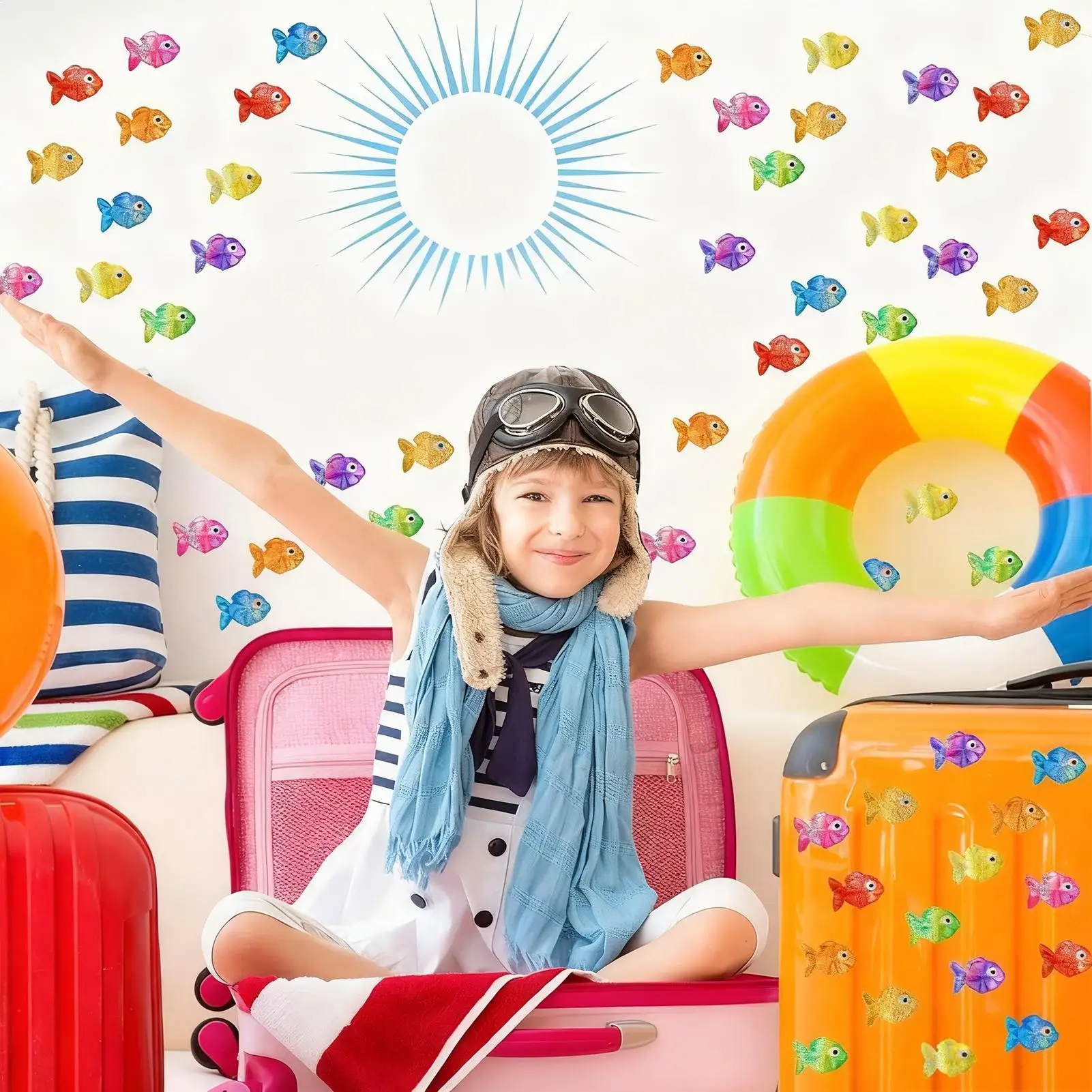 Sea Fish Stickers Adhesive Decals 500 Sheets Reward Fish Stickers For Teachers For Boys Toddler Teens Students Scrapbooking