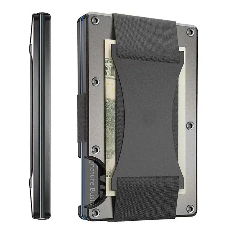 New Metal Card Pack Carbon Fiber Wallet for Men Fashion Wallet RFID Anti-theft Brush Blocking Technology carbon fiber wallet