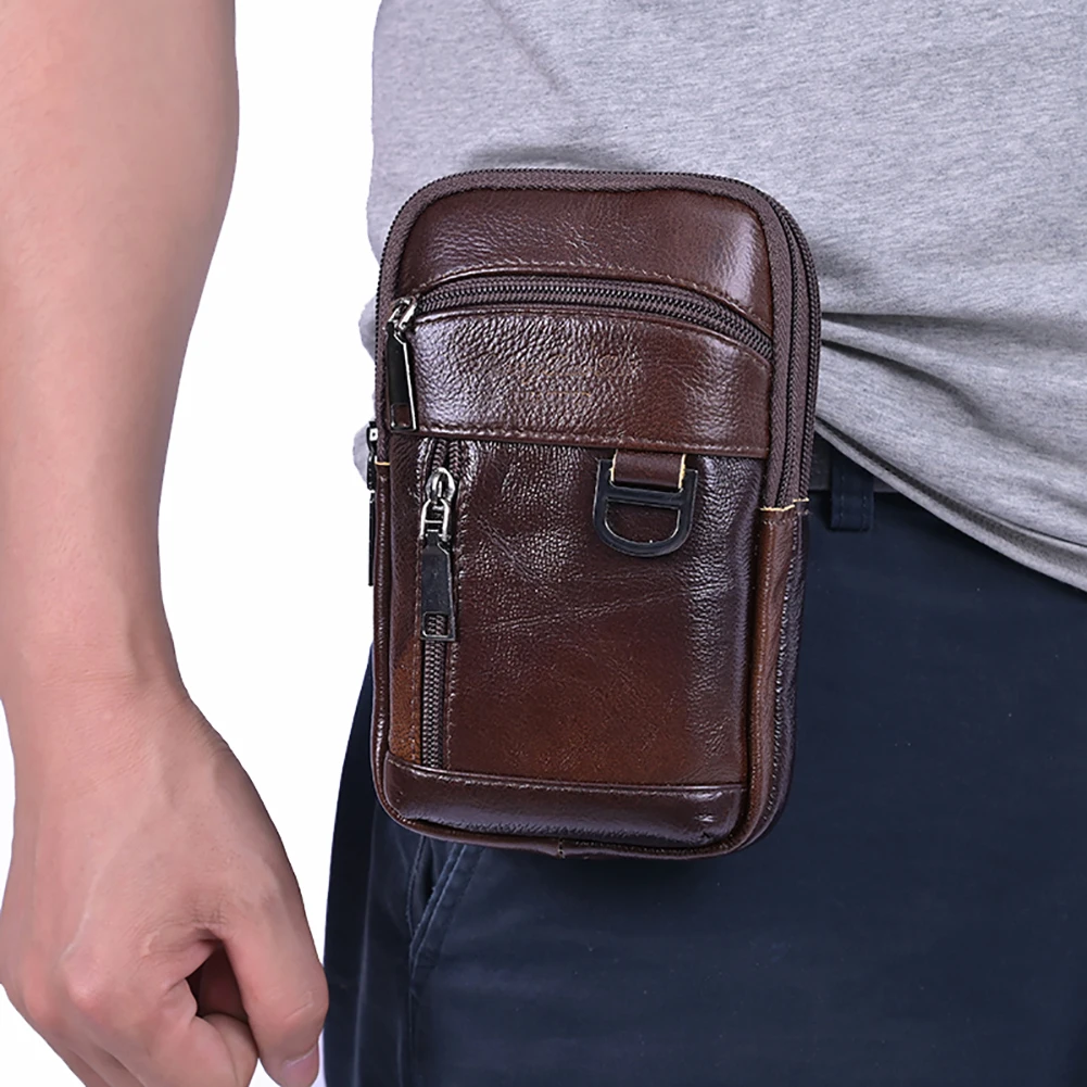 1 Adjustable 8-12 Cowhide Leather Belt BumBag Fanny Pack