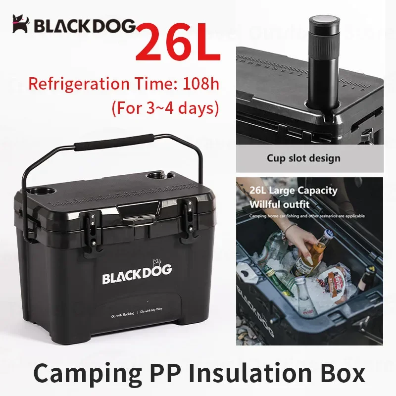 

BLACKDOG 26L Large Space Camping PP Insulation Box 108h Keep Fresh Outdoor Travel Food Ice Bucket Cooler Box Fridge Ultralight