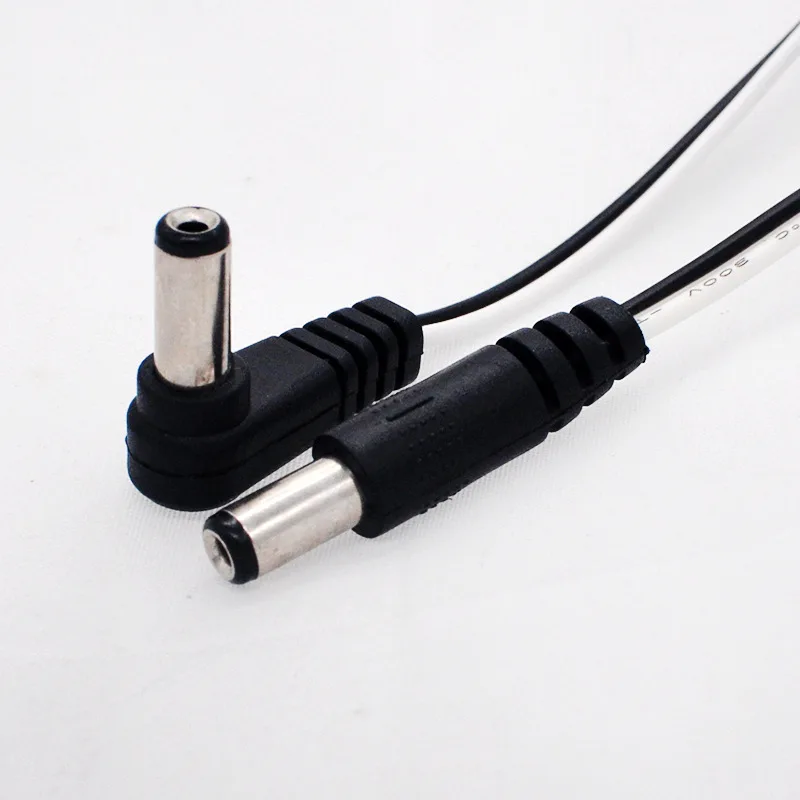 30PCS 5.5X2.1mm 잭 남성 5.5mm x 2.1mm DC 전원 플러그 남성 직각 케이블