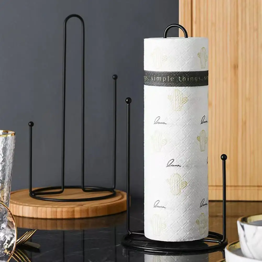 

Roll Paper Rack Stylish Convenient Easy One-handed Operation Non-slip Scratch-resistant Anti-rust Roll Holder