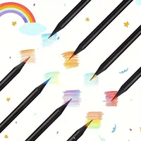 12/6Pcs Colored Black Wood Color Pencils, 7 in 1 Rainbow Drawing Pencil. for Sketching, Doodling, Coloring, Painting 2