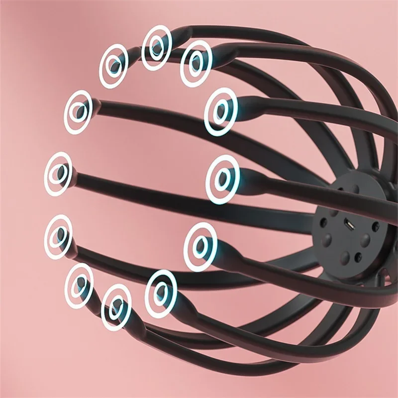 Electric Octopus Head 12claw Massager Pressotherapy Vibrating Massage Stress Relief Scalp Relaxtion Headaches Intelligent Massag