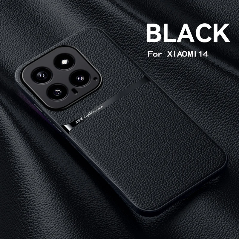 Premium Magnetic Leather Car Holder Case - Silicone Protective Back Cover
