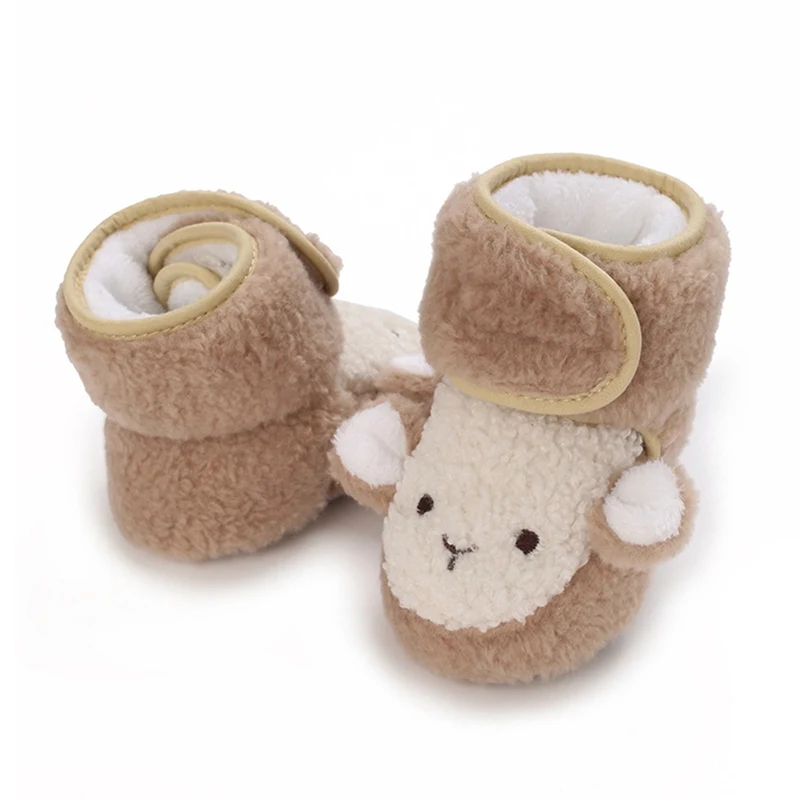 

Winter Newborn Baby Booties Non-Slip Sole Toddler Boys Girls First Walkers Infant Warm Fleece Shoes Snow Boots 0-18Months