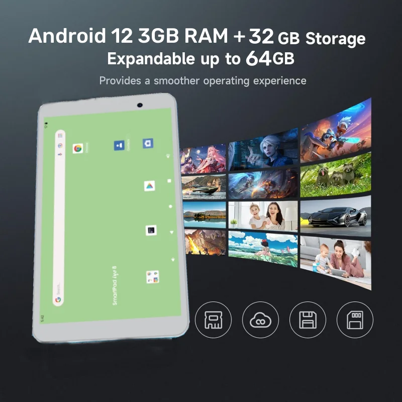 8 INCH Type-C 8FY Android 12 Tablet PC - 3GB RAM, 32GB ROM, Quad-Core, WiFi, Dual Camera, 1280x800 IPS Screen Description Image.This Product Can Be Found With The Tag Names Computer Office, Tablet, Tablets