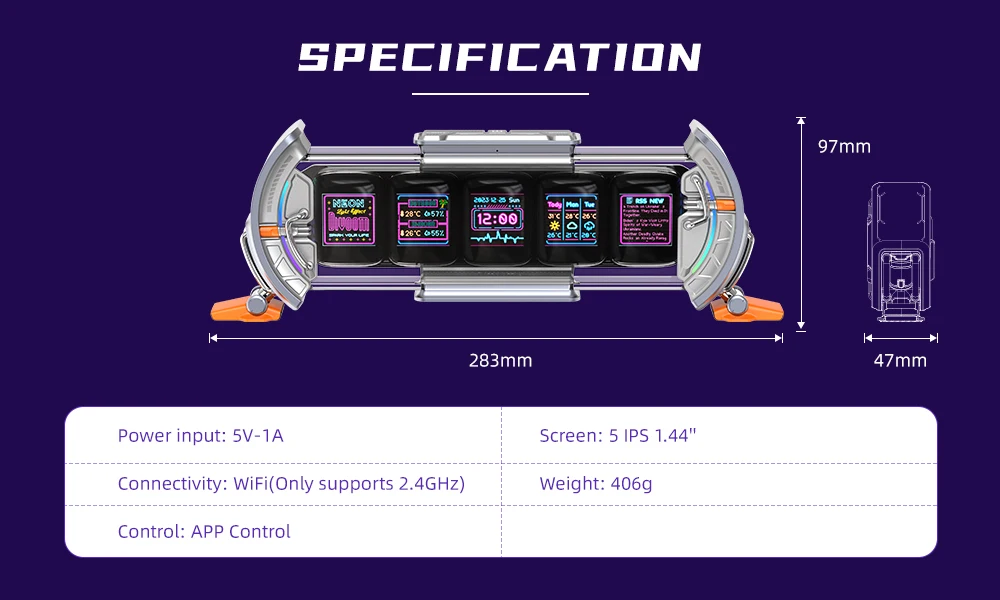 New Divoom Times Gate Pixel Art Gaming Setup Clock with Smart App Control, 128x128  IPS Screen Display