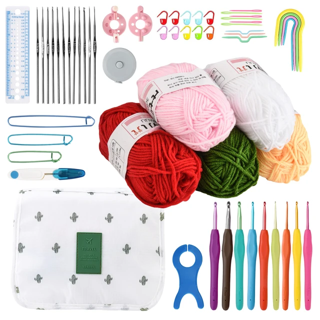 59 Pcs Crochet Set for Beginners Adults With Yarn,Hooks,Needles,Storage  Bag, Knitting Starter Kit for Adults Kids - AliExpress