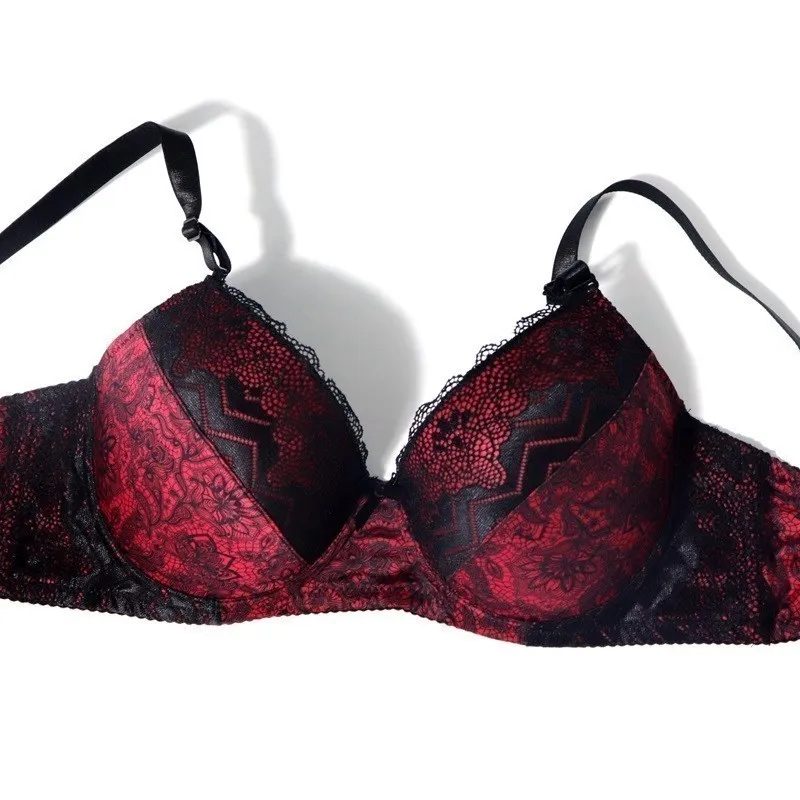 bra and brief sets Beauwear 38D-48D big cup plus size lingerie set print floral lace underwear set for women sexy padded mold cup bra set red bra and panty sets