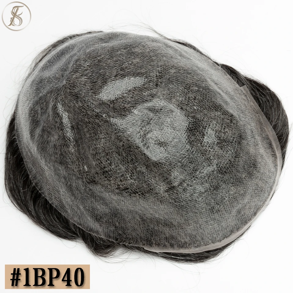 TESS Toupet Männer 0,1mm PU Basis Perücke Mann 75g Natürliche Haar Perücke 100% Männliche Ersatz System Prothese unsichtbare Brasilien Haarteil – Detail 9