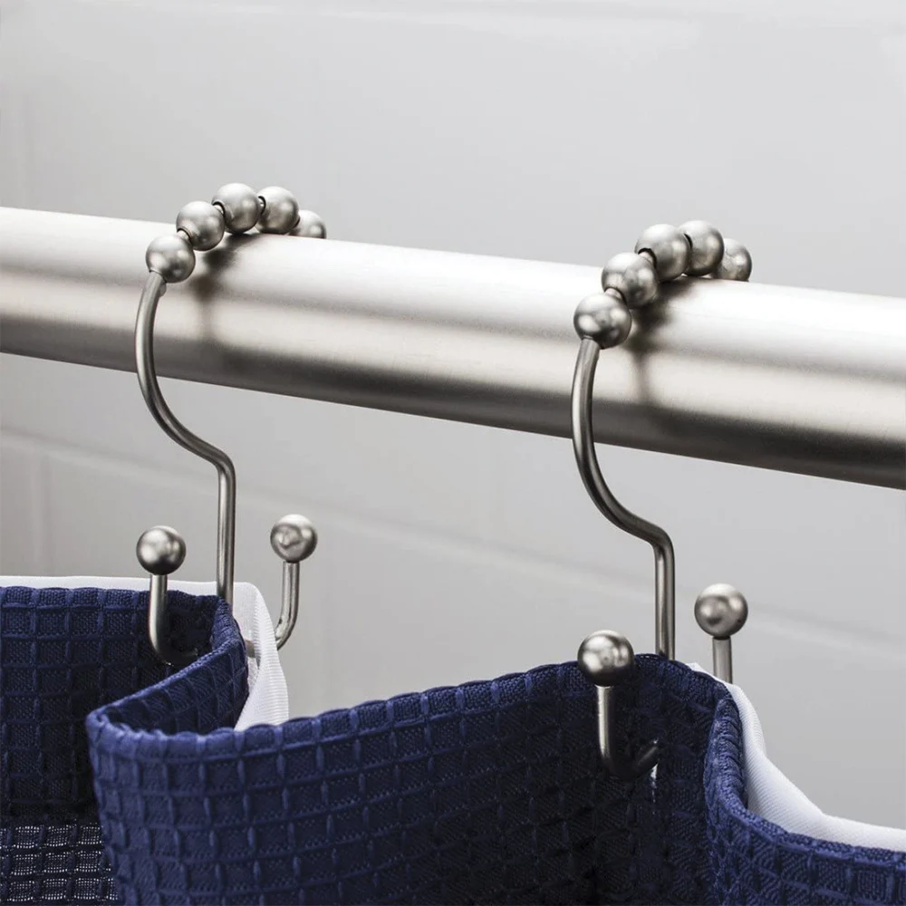Bathroom Shower Rustproof Curtain Rings Stainless Steel Curtain Hooks Roller Glide Hook Ring for Bathroom Shower Rods Curtain