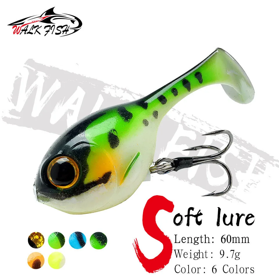 WALK FISH Balloonfish 60mm 9.7g 1pcs Hot Sale Silicone Soft Bait Deraball  with Quality Hook Pesca Artificial Fishing Lure Tackle