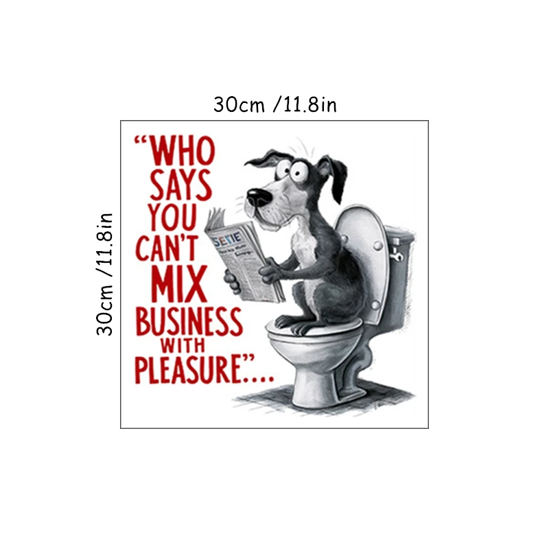 Cartoon Doggy Dog Reads Newspapers 3D Vinyl Wall Art Waterproof Toilet Stickers for Home Decoration Aesthetic Bathroom WC Items