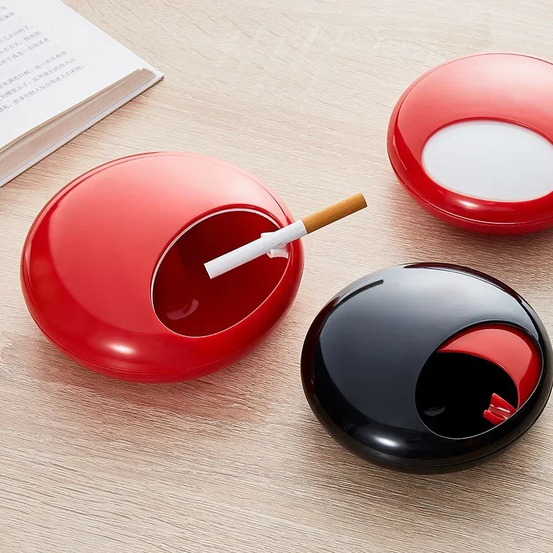 Smokeless Ashtray With Lid Home House Living Room Lidded Oriental Aesthetic Decorative Cigarette Extinguisher Anti-Smoke