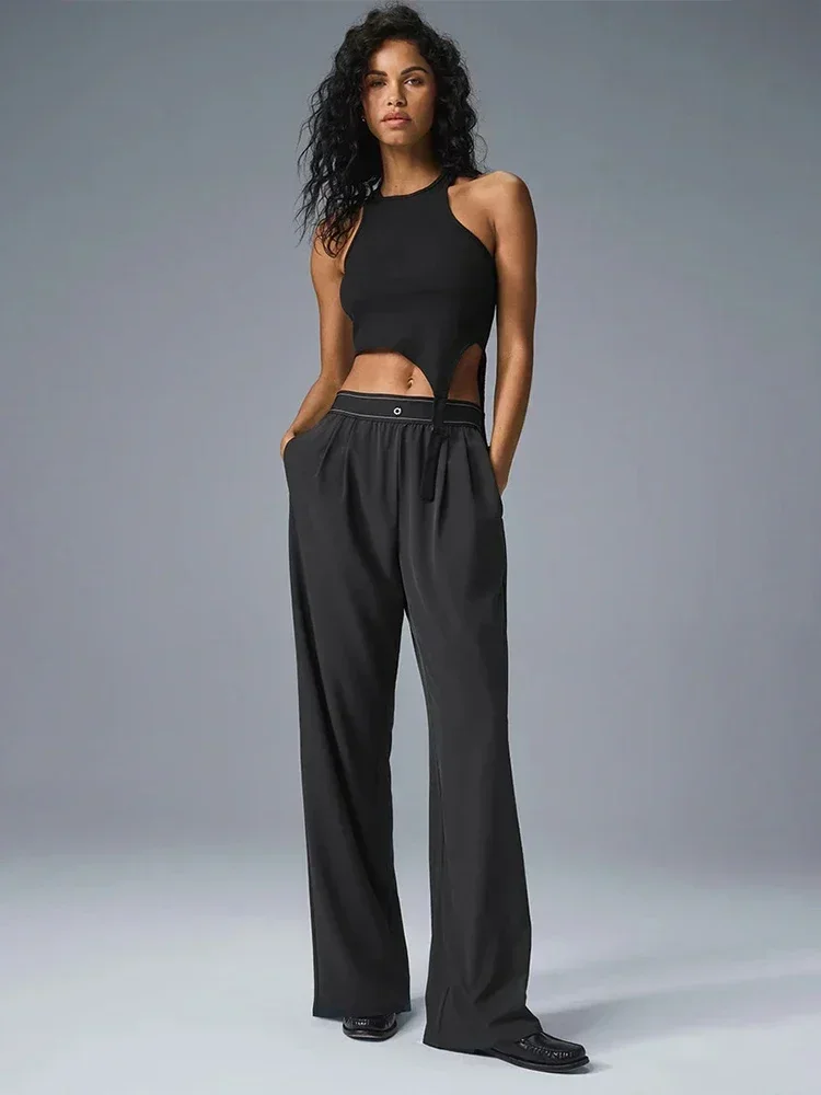 2025 اليوغا السراويل بنطلون الرياضة المرأة عادية ف...