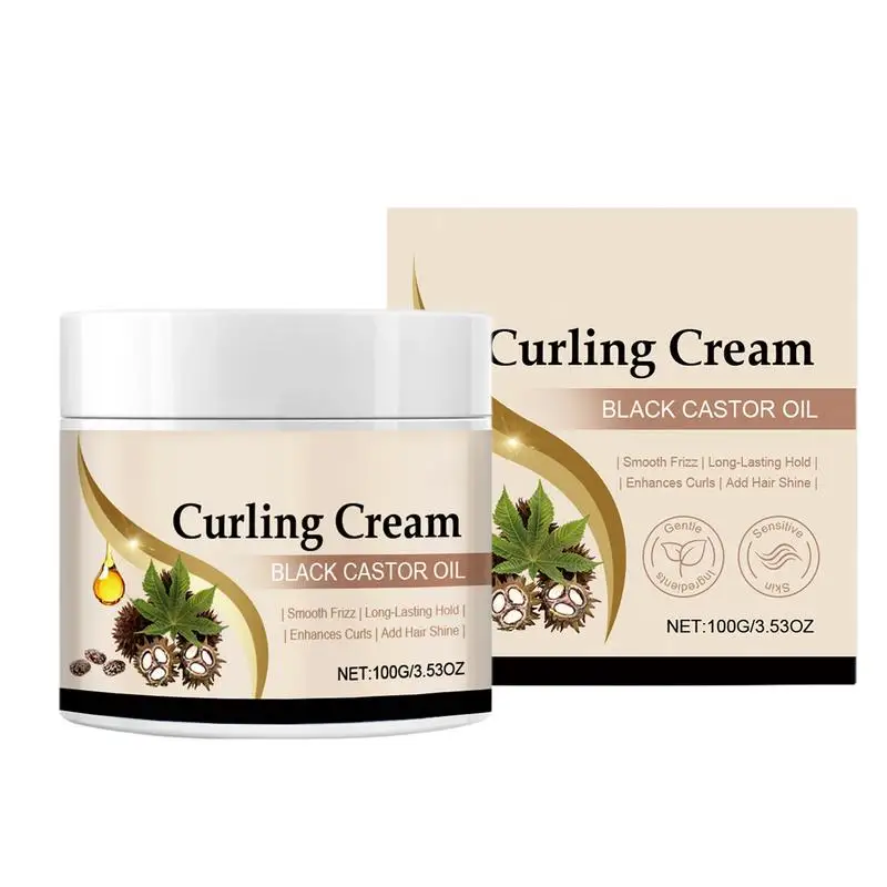 Oil Curl Cream 100g Non-Greasy Moisturizing Hair Cream Long Lasting Smoothing Anti-Frizz Lotion Defines & Enhances Curls & Waves