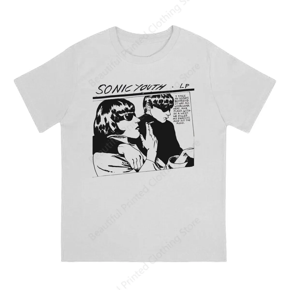 thumbnail image 1 of Camiseta para hombre con estampado divertido y divertido de Sonic Youth, banda musical, camiseta transpirable con cuello redondo, camisetas divertidas de algodón, 1 of 5