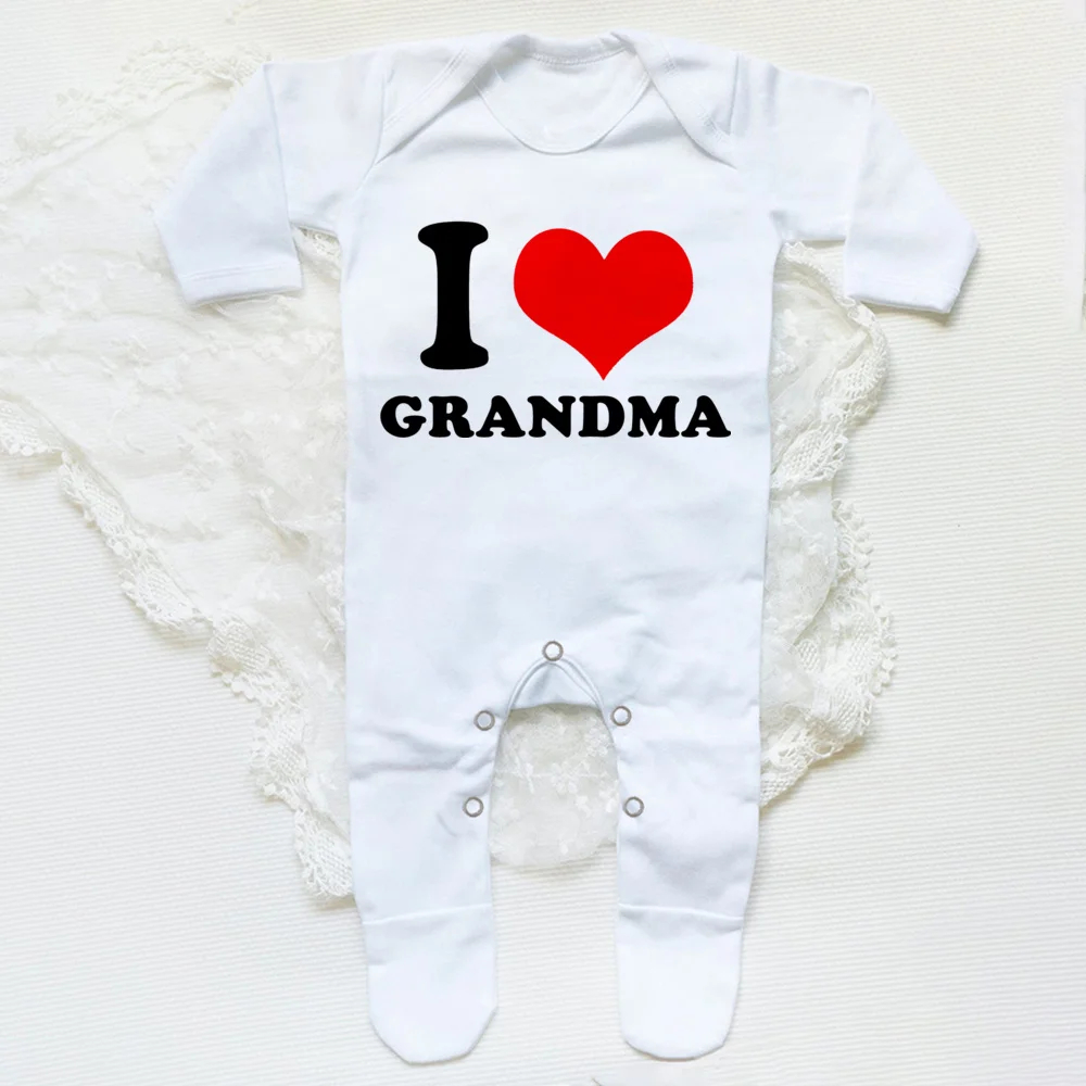 I Love Papa Mama Baby Babygrow Sleepsuit Baby Coming Home Outfit Newbron Shower Gift Boy Girl Cute Sleepsuit Infant White Romper 6