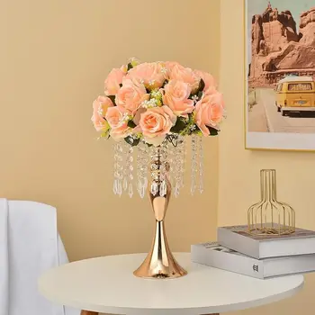 Versatile Gold Centerpieces Vase for Wedding Table Metal Flower Vase for Anniversary Dinner Centerpiece Home Decor(4pcs,Gold) 2