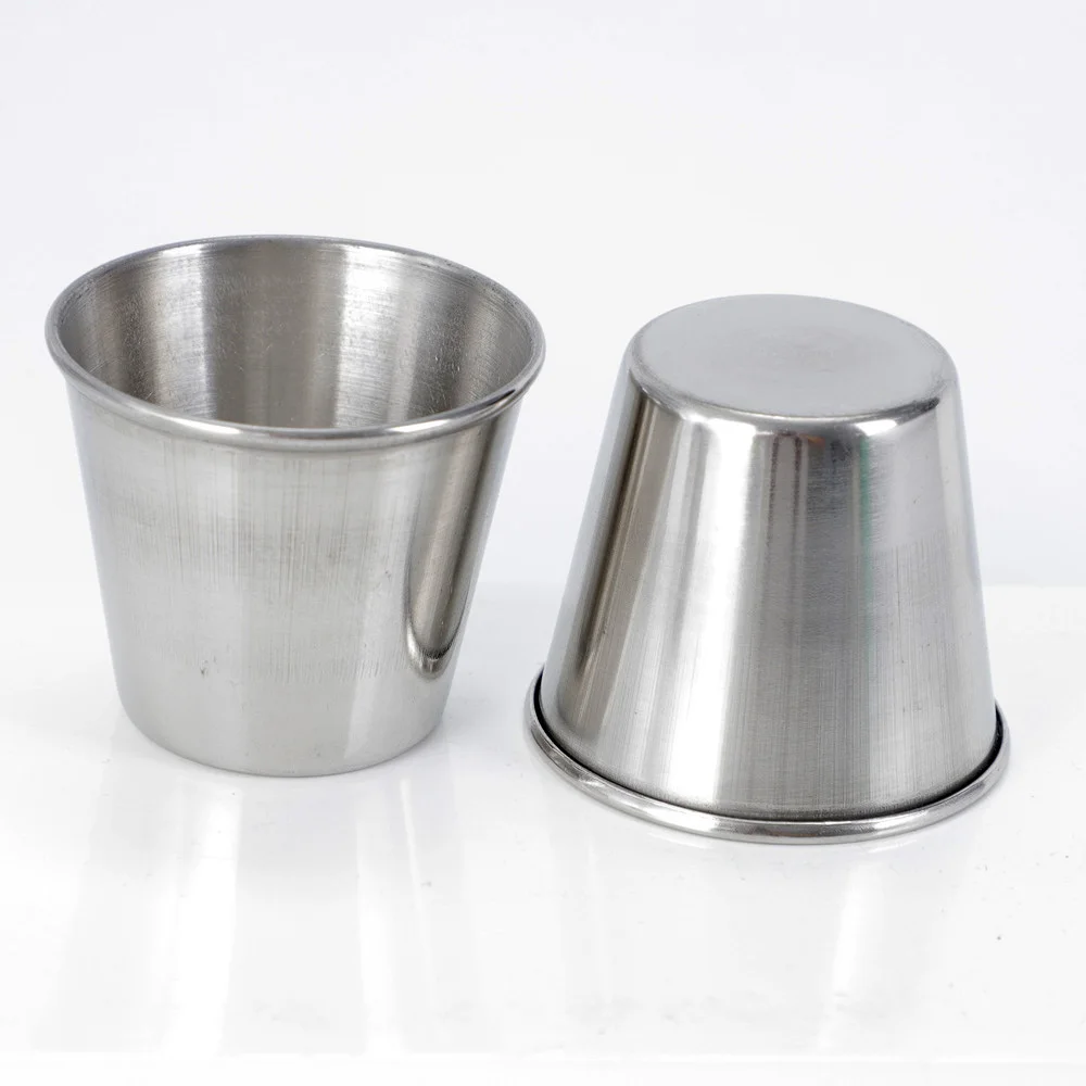 

Stainless Steel Sauce Cups Outdoor Wine Glass European Style Portable Seasoning Saucer Appetizer Plates Sauce Container 45/70ml