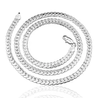 Collier en argent pour homme et femme, design de marque de luxe, noble, mode, mariage, bijoux de fiançailles, document, 20-60cm, 6mm 6